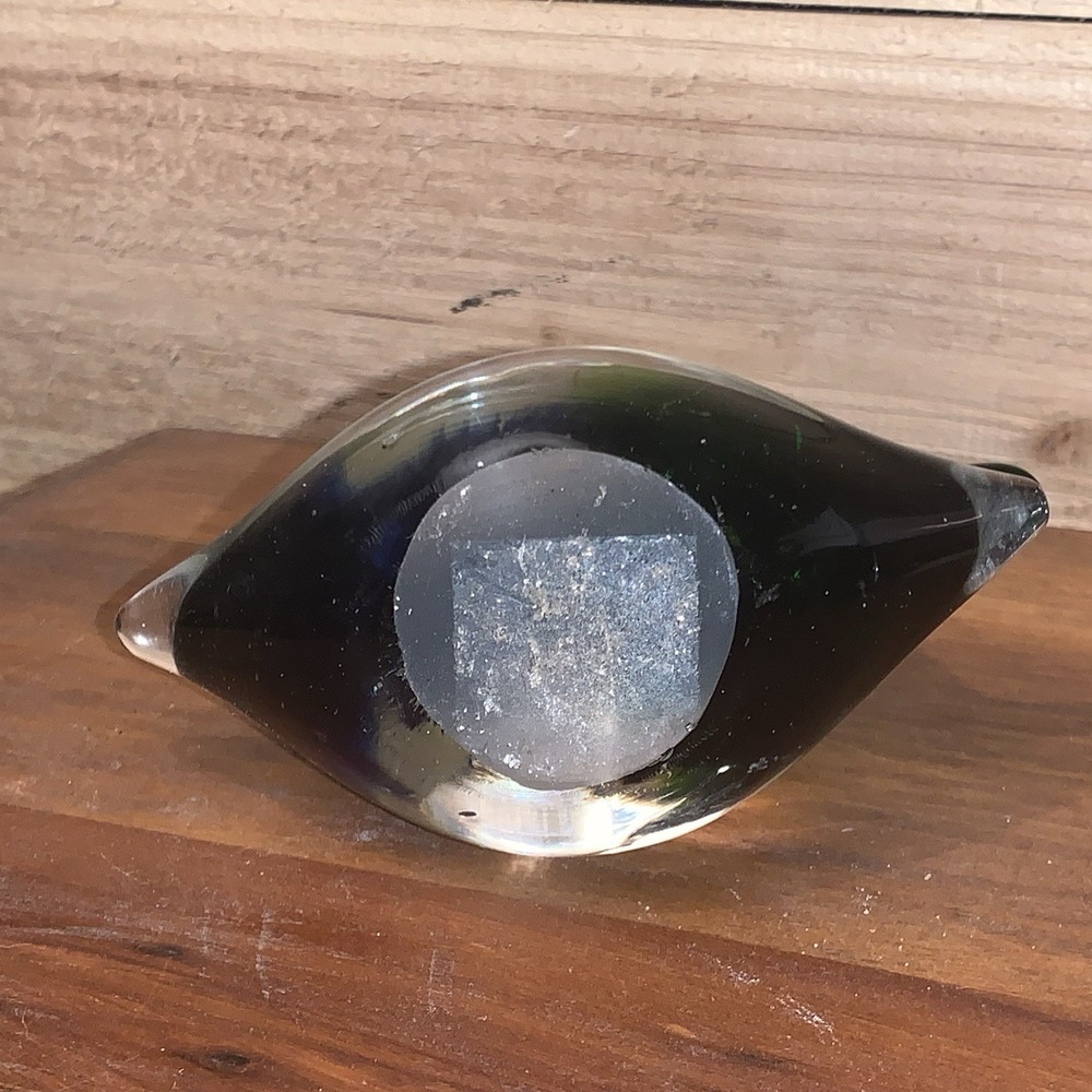 Murano Style 8" Sailboat Cobalt Blue Green & Clear Glass Paperweight Decor - Picture 5 of 7